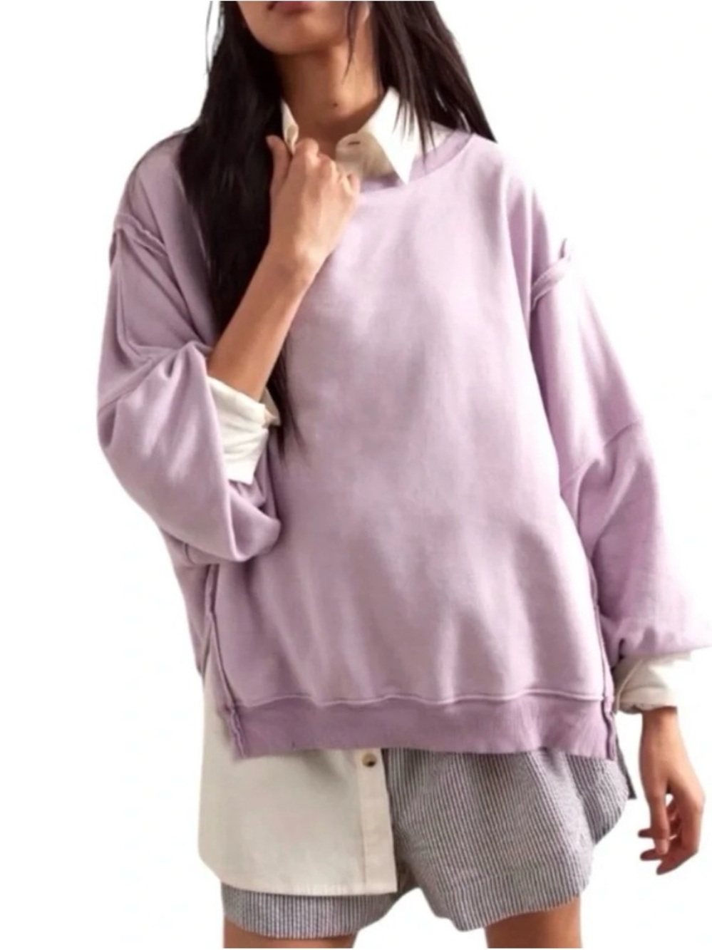 We The Free, Free People Camden Sweatshirt Purple Lavender size Small
